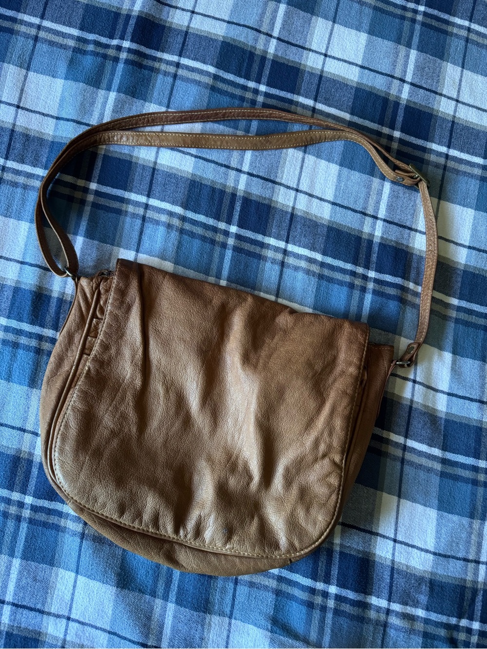 Emily Ann of Boca Raton Brown Leather Crossbody Messenger Bag